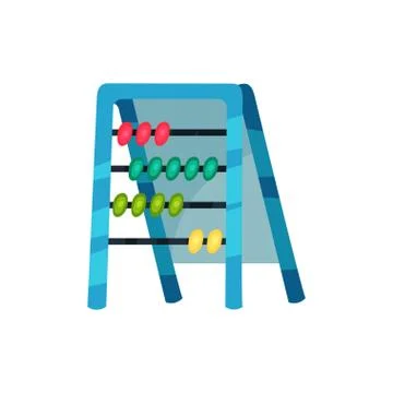 Cartoon icon of abacus. Educational counting game. Rectangular frame with Stockillustratie
