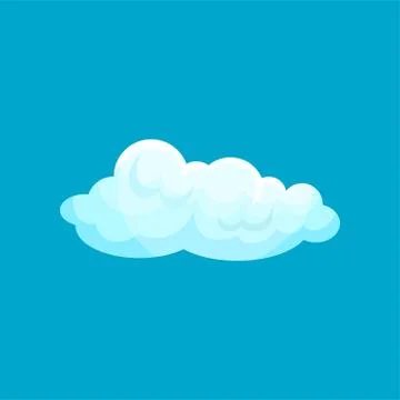 Cartoon icon of big fluffy cloud with lights and shadows. Sky and weather Stock Illustration