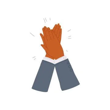 Cartoon icon of clapping applauding hands, flat vector illustration isolated. 스톡 일러스트