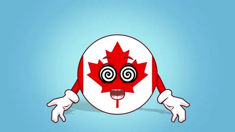 Cartoon Icon Flag Canada Hypnosis with Face Animation with Alpha Matte 動画素材 101742854