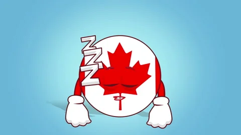 Cartoon Icon Flag Canada Sleep with Face Animation with Alpha Matte 動画素材 101742553