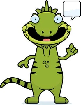 Cartoon Iguana Talking Stock Illustration