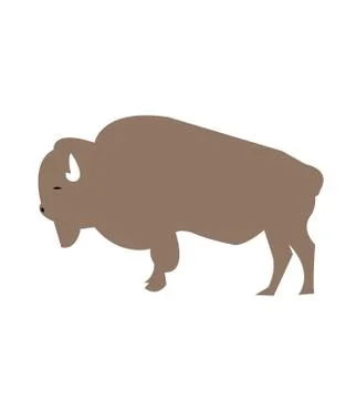 Cartoon illustration of a bison Stock Illustration