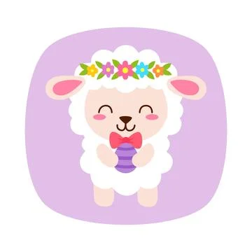 Cartoon illustration of a christian easter lamb Stock Illustration