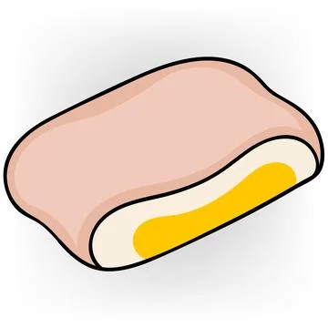 Cartoon illustration doodle image object icon, fried flour filled with egg Stockillustratie