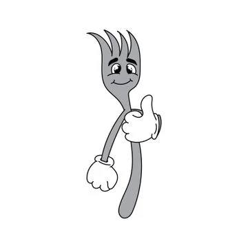 Cartoon illustration of fork vector Stock Illustration