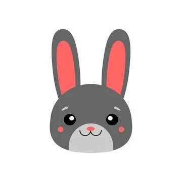 Cartoon illustration of a hares head. Vector image. Illustrazione stock