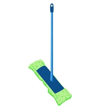 Cartoon illustration with mop Stock Illustration