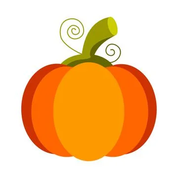 Cartoon illustration of an orange pumpkin. Vector image. Stock Illustration