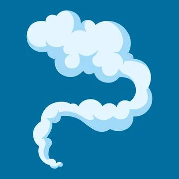 Cartoon illustration of smoke. Comic image of steam, cloud or fog. Stock Illustration