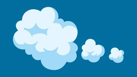 Cartoon illustration of smoke. Comic image of steam, cloud or fog. Stock Illustration