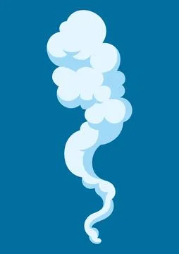 Cartoon illustration of smoke. Comic image of steam, cloud or fog. Stock Illustration