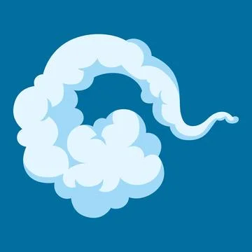 Cartoon illustration of smoke. Comic image of steam, cloud or fog. Stock Illustration