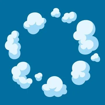 Cartoon illustration of smoke. Comic image of steam, cloud or fog. Stock Illustration