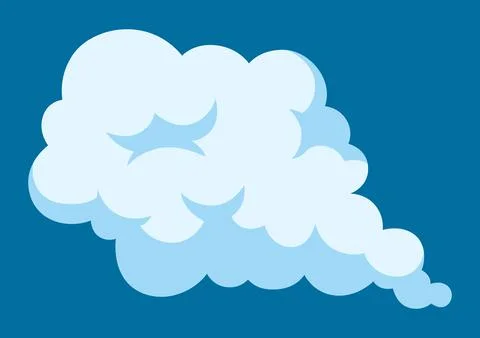Cartoon illustration of smoke. Comic image of steam, cloud or fog. Stock Illustration