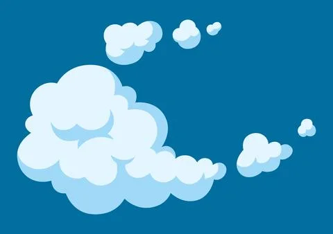 Cartoon illustration of smoke. Comic image of steam, cloud or fog. Stock Illustration