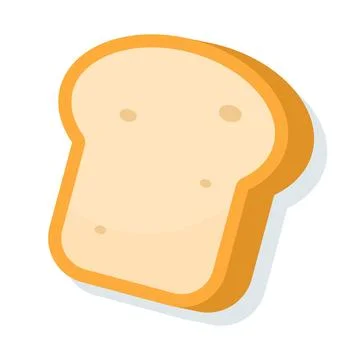Cartoon illustration of a soft slice of bread with smooth texture Illustrazione stock