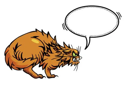 Cartoon image of angry cat Stock Illustration