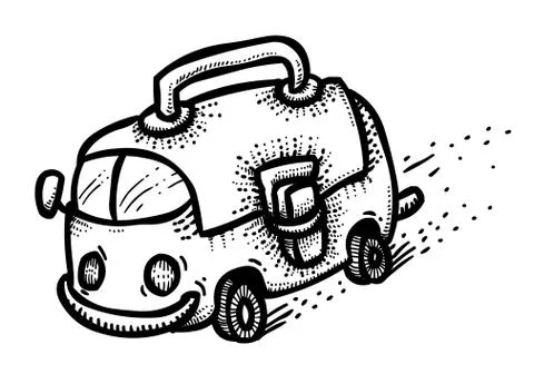 Cartoon image of Back to school concept. School bus Stock-Illustration