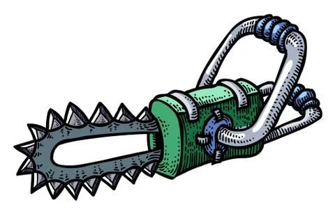 Cartoon image of chainsaw Illustrazione stock