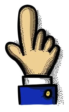 Cartoon image of Click Icon. Hand pointer symbol Illustrazione stock