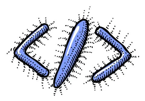 Cartoon image of Code Icon. Code symbol Illustrazione stock