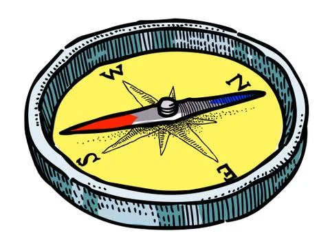 Cartoon image of Compass Icon. Architecture symbol Stock Illustration