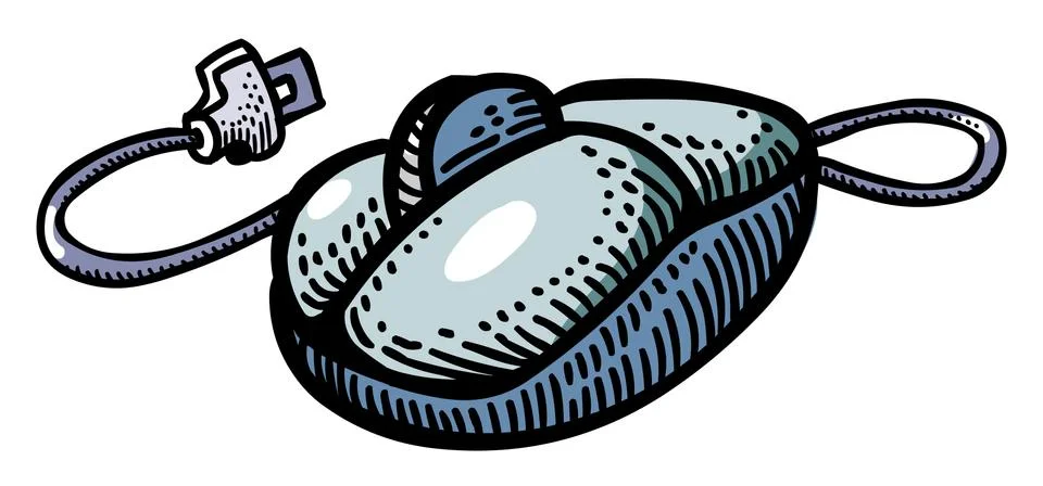 Cartoon image of Computer mouse Icon Stock Illustration