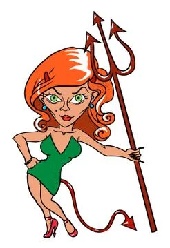 Cartoon image of devil girl Stock Illustration