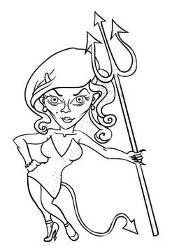 Cartoon image of devil girl Stock Illustration