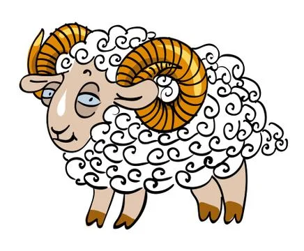 Cartoon image of goat Stock Illustration
