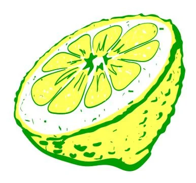 Cartoon image of half melon Stock Illustration