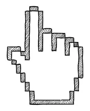 Cartoon image of Hand cursor Icon. Pointer symbol Illustrazione stock