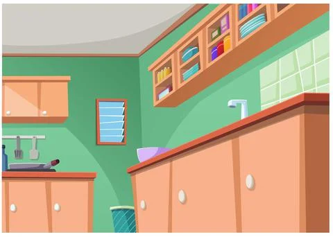 Cartoon image of the kitchen for cooking. Stock Illustration