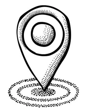 Cartoon image of Location Icon. Pointer symbol Stock Illustration