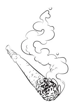 Cartoon image of marijuana joint Stock Illustration