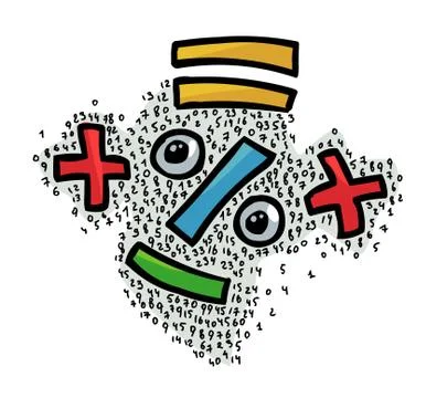 Cartoon image of Math Illustrazione stock