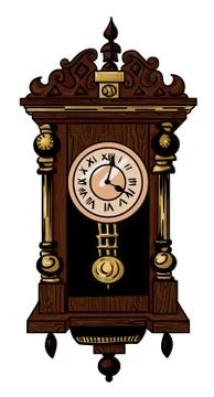 Cartoon image of old clock Stock Illustration