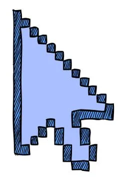 Cartoon image of Pointer Icon. Cursor arrow symbol Stock Illustration