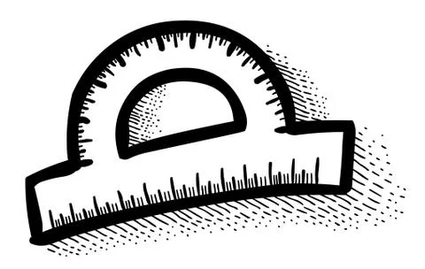 Cartoon image of Protractor Stock Illustration