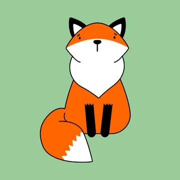 Cartoon image of a red fox. Vector illustration. イラスト素材