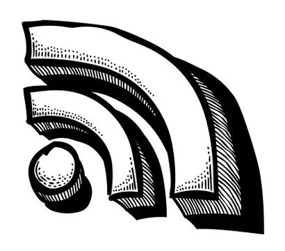 Cartoon image of RSS Icon for your web design, app, UI Stock Illustration