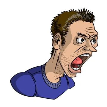 Cartoon image of shouting man イラスト素材