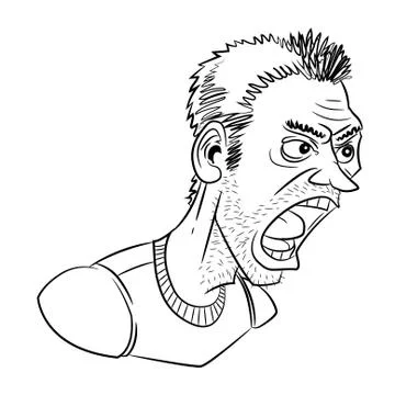 Cartoon image of shouting man イラスト素材