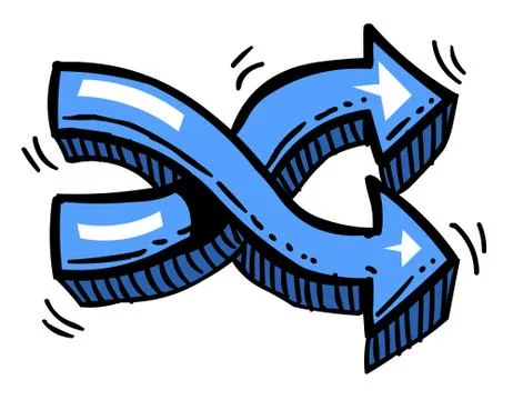 Cartoon image of Shuffle Icon Stock Illustration