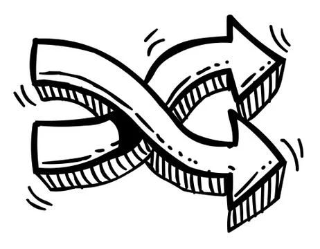 Cartoon image of Shuffle Icon Illustrazione stock
