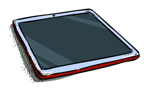 Cartoon image of Tablet computer with blank screen in ipad style Stock Illustration