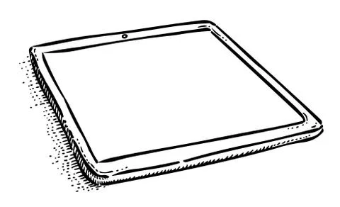 Cartoon image of Tablet computer with blank screen in ipad style Stock Illustration