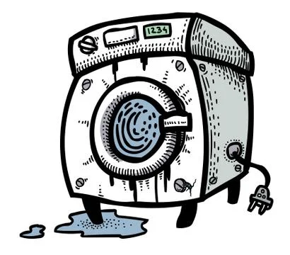 Cartoon image of washing machine Stock Illustration