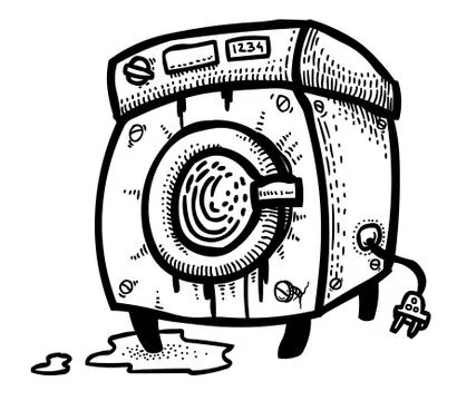 Cartoon image of washing machine Stock Illustration